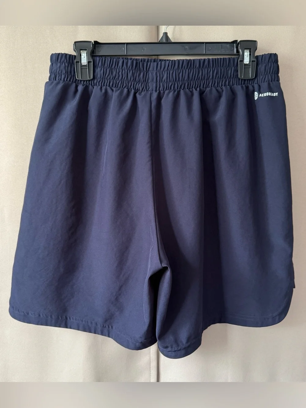 Men’s Adidas Navy Blue Athletic Shorts with White Logo - 6” Inseam Quick Dry